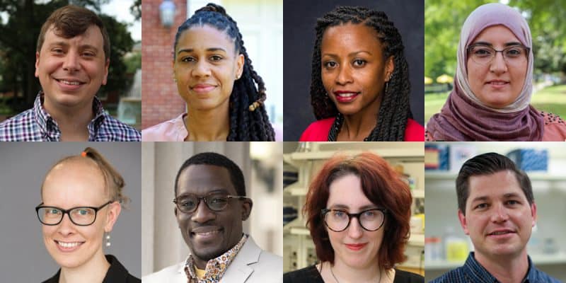 Headshosts of Sam Allen, Donelle Boose, Dyanis Conrad, Maha Elouni. Brittany Freelin, Antonio Hunt, Kate Laws, and Ray Schmidt