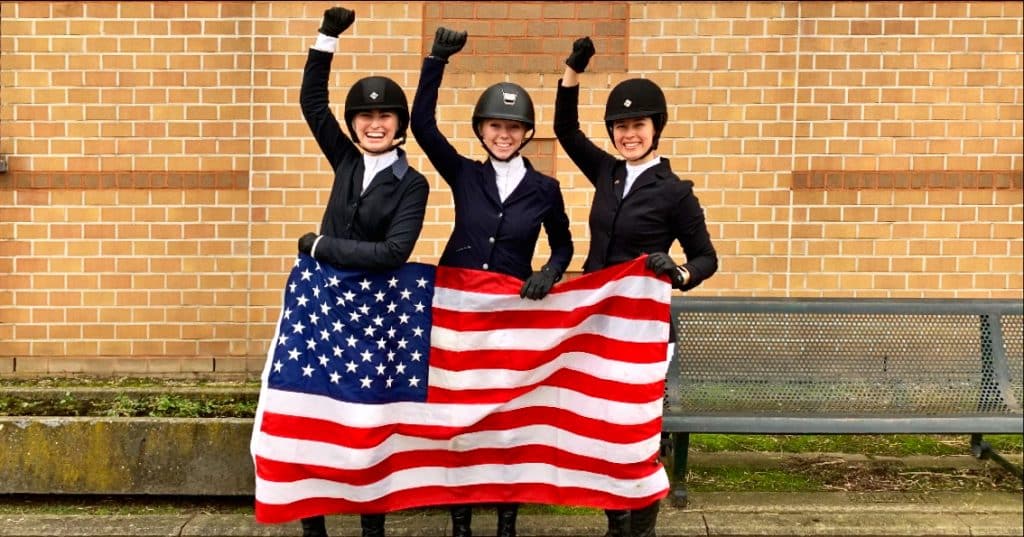 Bailey Moriarty (middle) with her fellow Team USA members at the AIEC-SRNC Competition