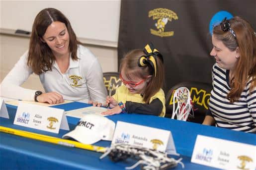 Allie Jones signs her national letter of intent to play for Randolph-Macon's Women's Lacrosse team in 2015.