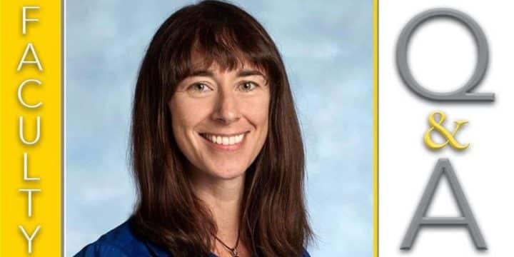 Headshot of Dr. Kimberly Borchard with the text "Faculty Q and A"