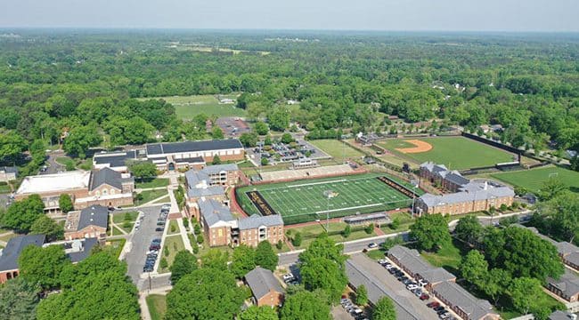 An aerial shot of Day Field.