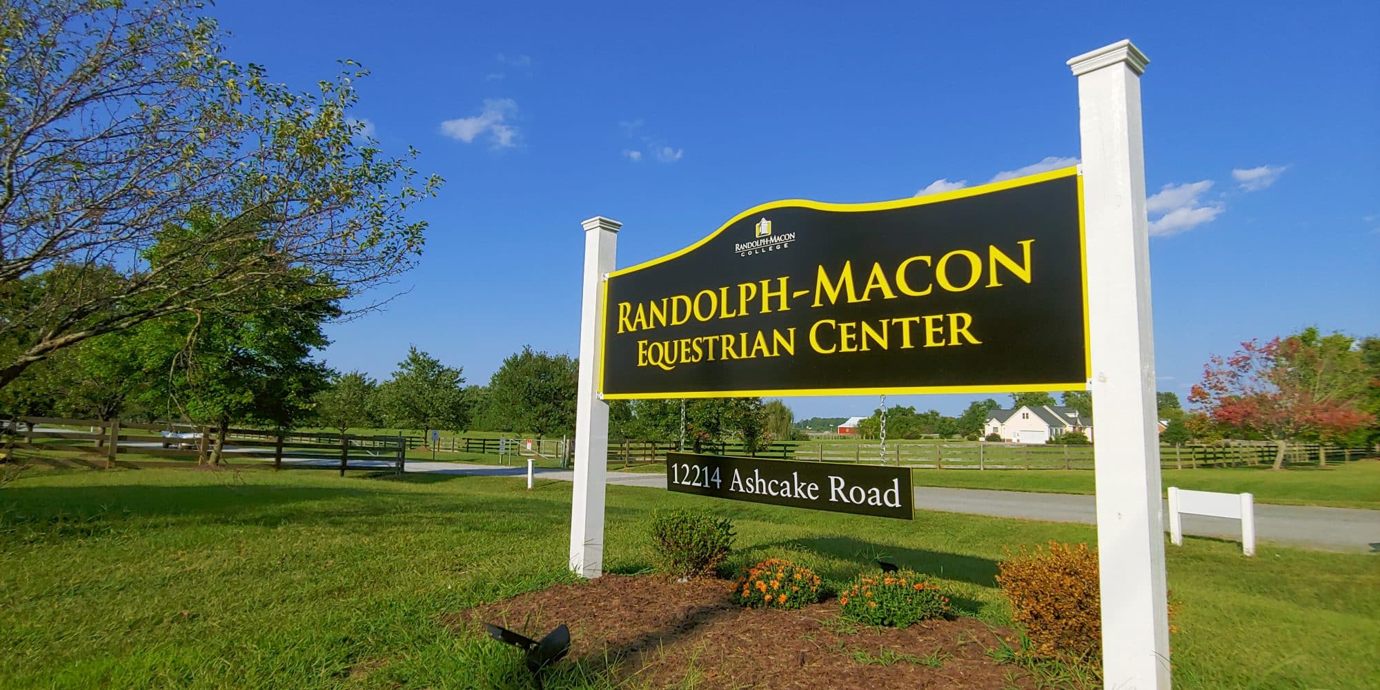 Entrance sign at Randolph-Macon Equestrian Center