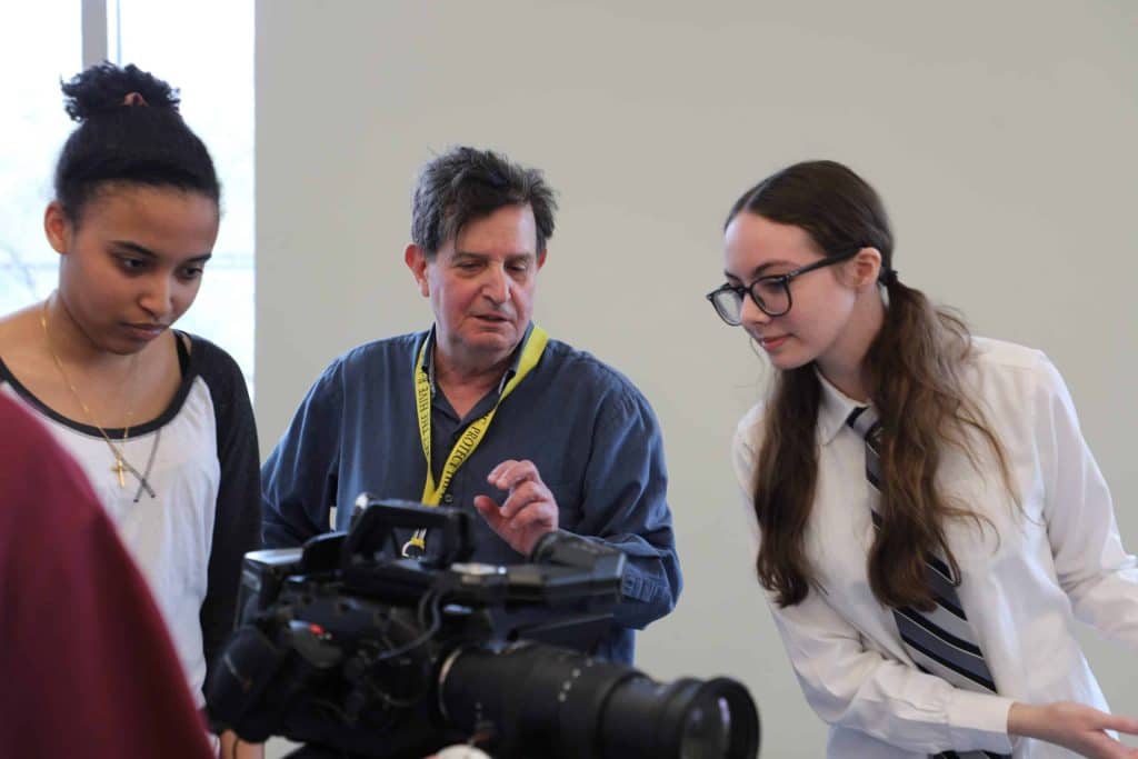 Faculty for the Film Studies Minor interact with Film Studies students