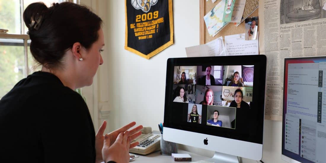 Dr. Savanna Love Teaching students online.