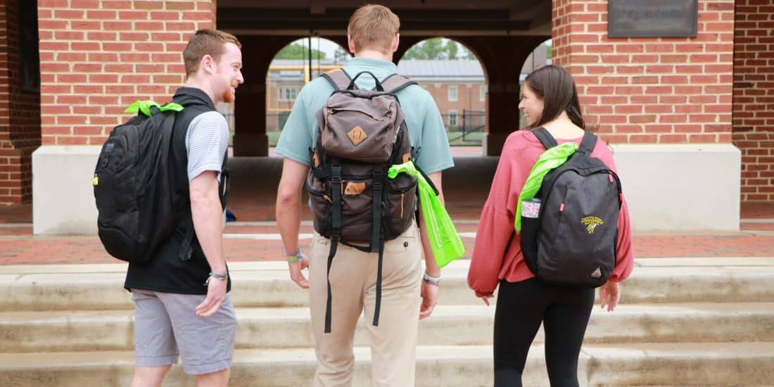 Students with Green bandanas