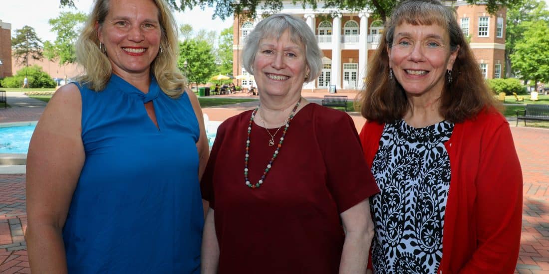 A group photo of Cathey Staples, Laura Vesel, and Maria Scott.