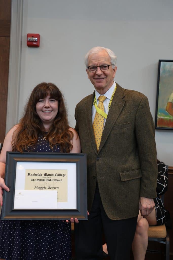 Maggie Brown posing with President Lindgren