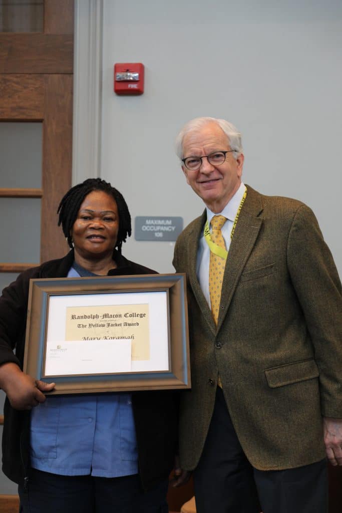 Mary Koramah posing with president Lindgren