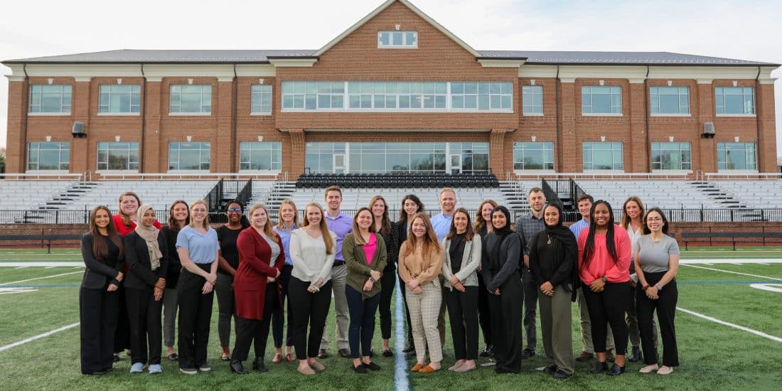 The first PA cohort standing in front of Duke Hall