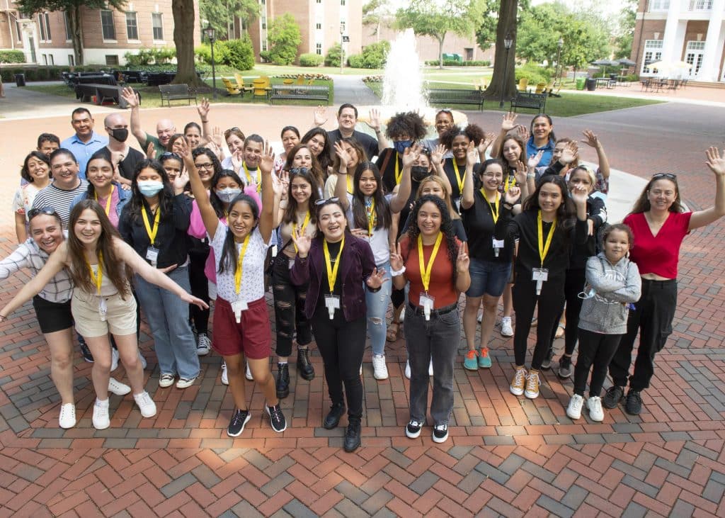 Pathways to Science participants and families in group photo