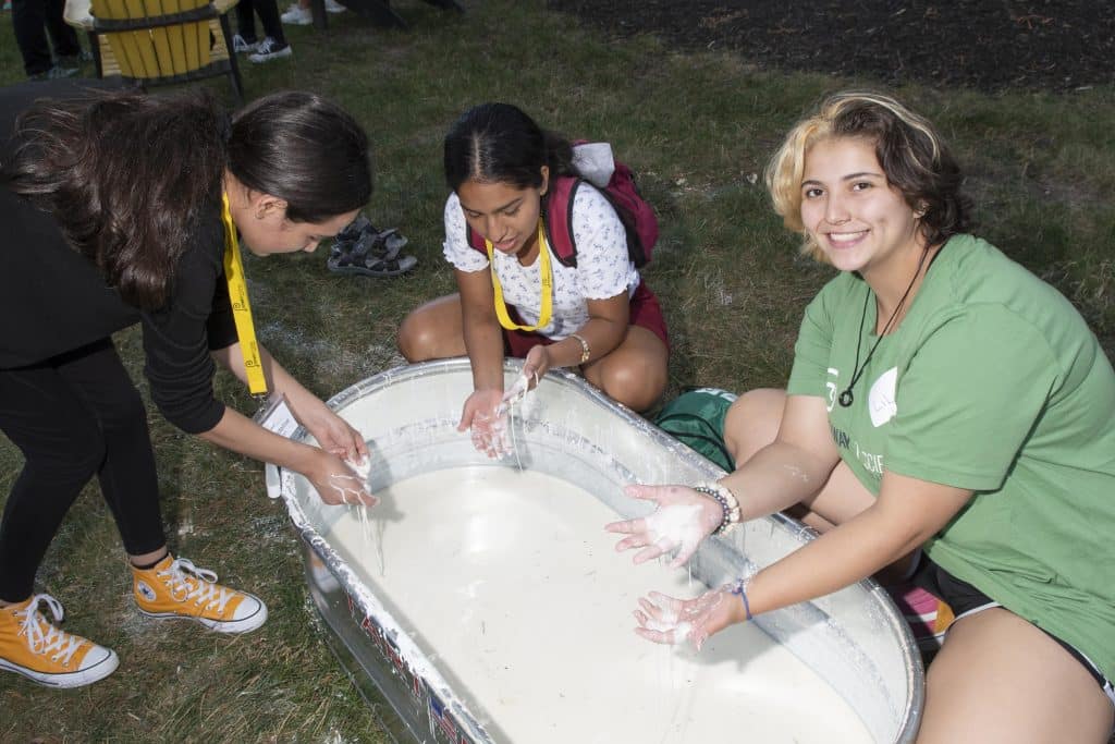Pathways to Science campers discover ooblek with Dr. Rachele Dominguez