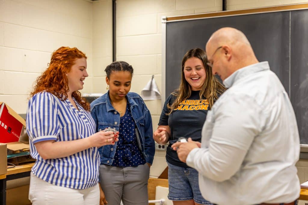 RMC engineering students interact with RMC engineering faculty 