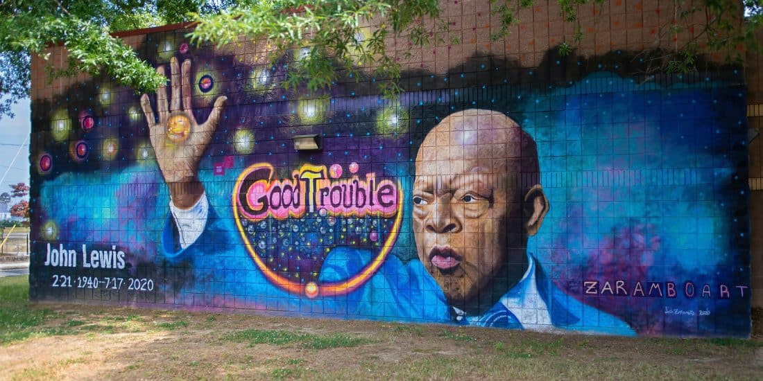 Mural of John Lewis, U.S. Congressman, in Richmond, VA
