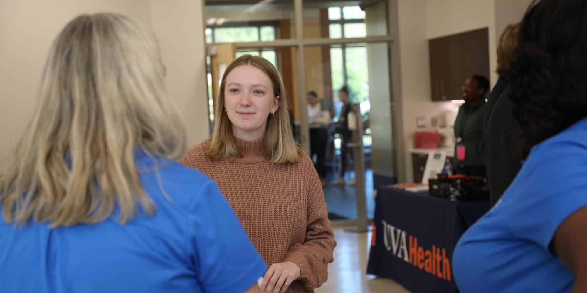 RMC Physician Assistant student interacting with companies.