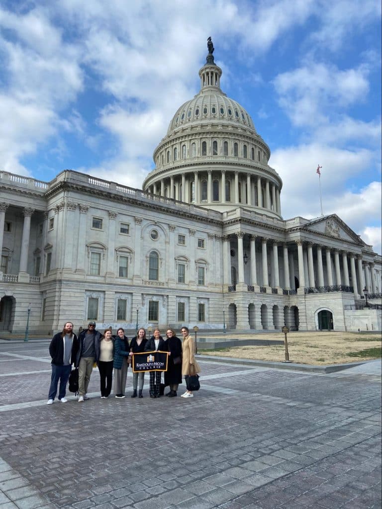 Political Science students in front of the US Capitol Building in Washington, DC