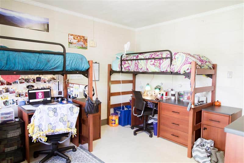 A dorm room in Jones Hall