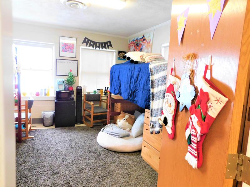 A dorm room within in Smith Hall