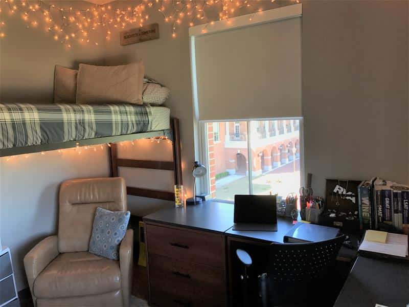 A bed room in an apartment in birdsong hall