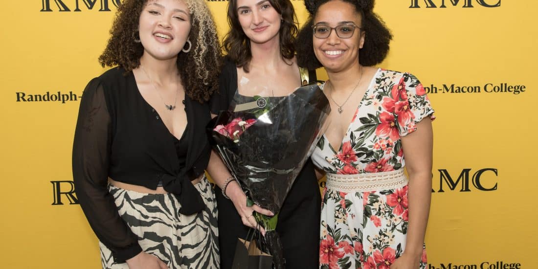 Three nursing admissions students posing for a photo at the rmc gala.