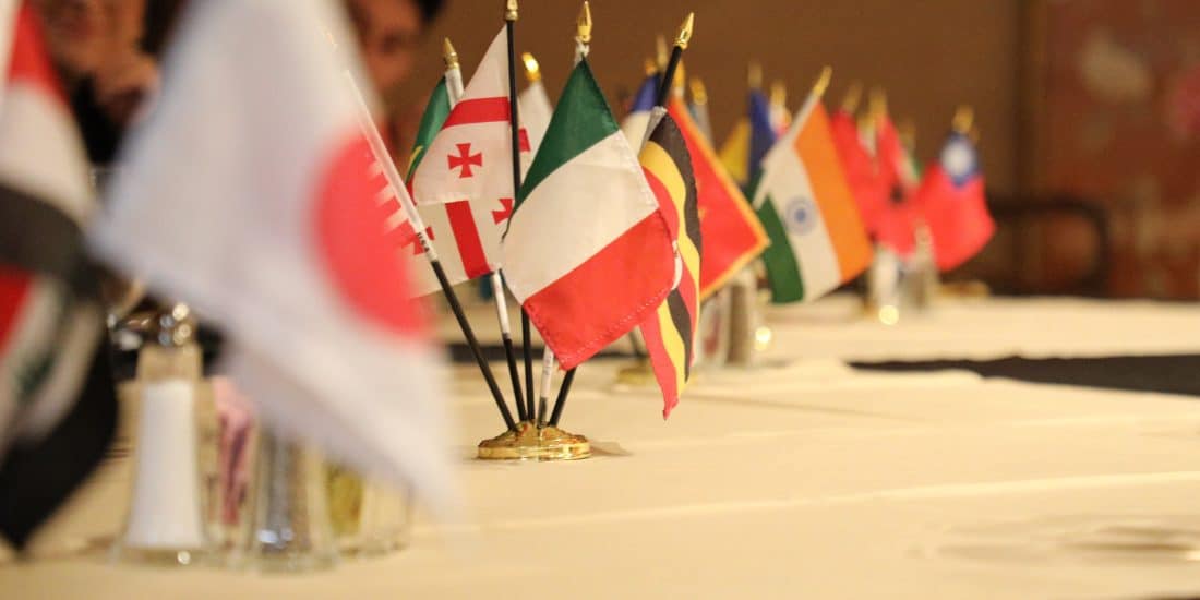 A table displaying national flags.