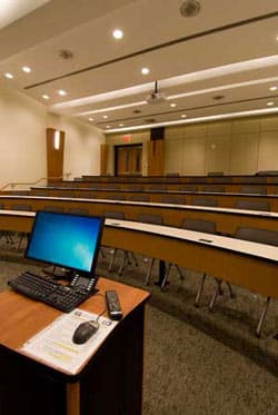 an auditoruium room in copley science center