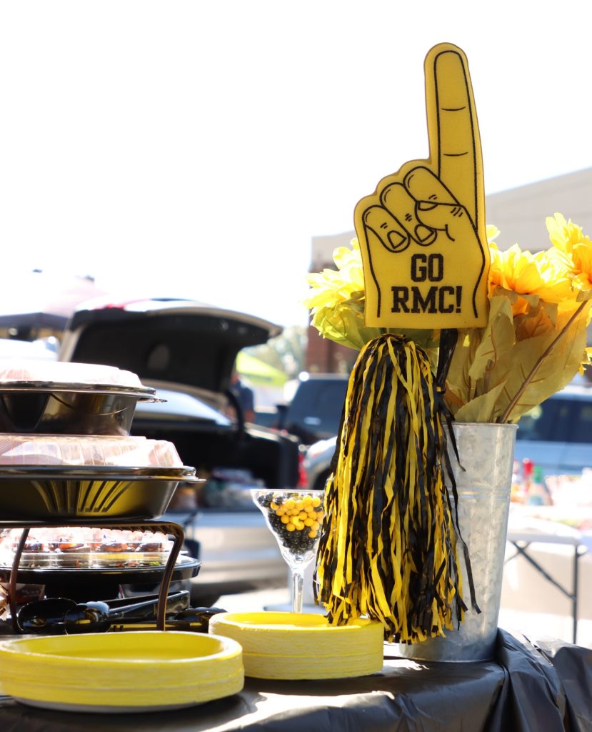 Lemon and Yellow decorations on a table at a tailgating event