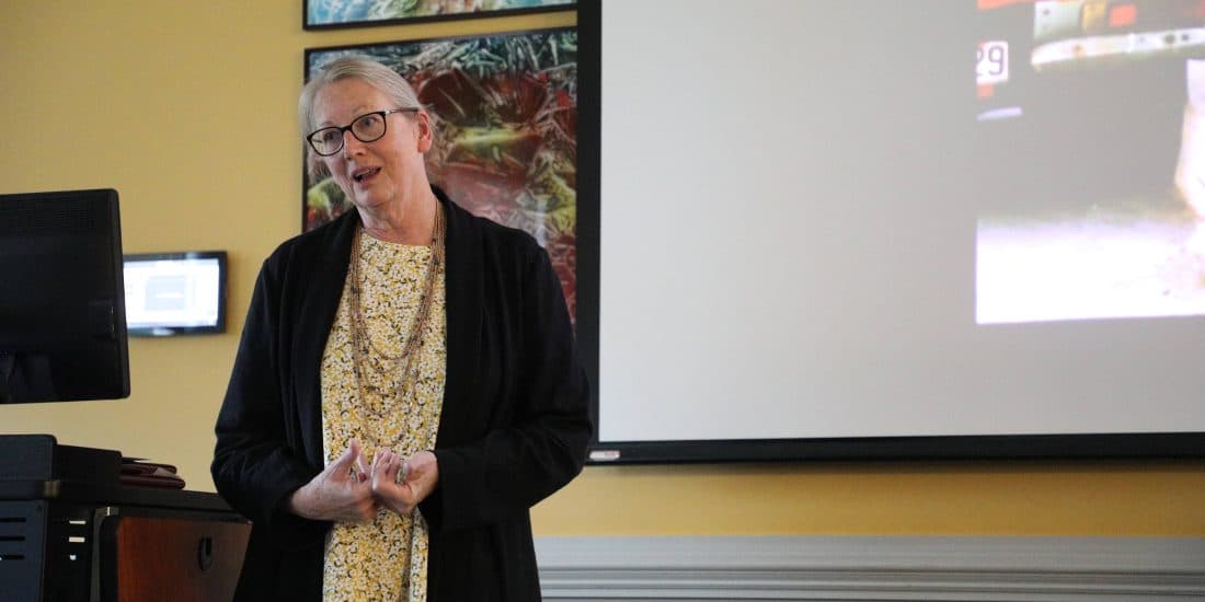 Beth Fisher delivers her Last Lecture during Homecoming 2023 weekend