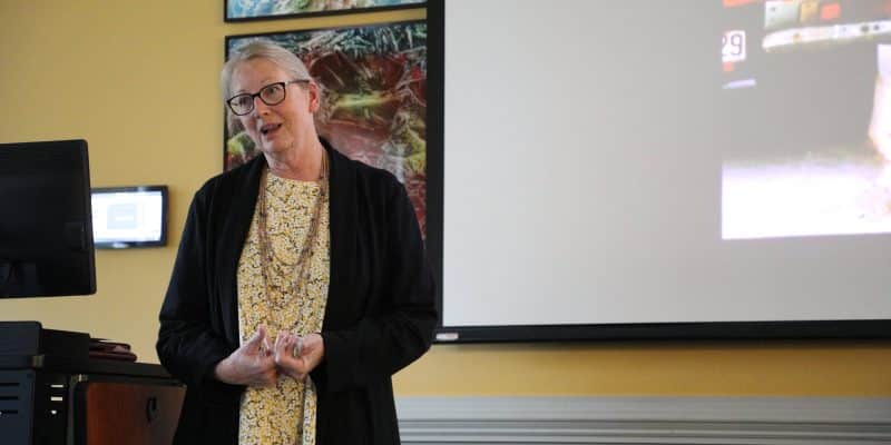 Beth Fisher delivers her Last Lecture during Homecoming 2023 weekend