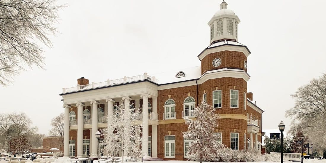 Brock Commons in the snow