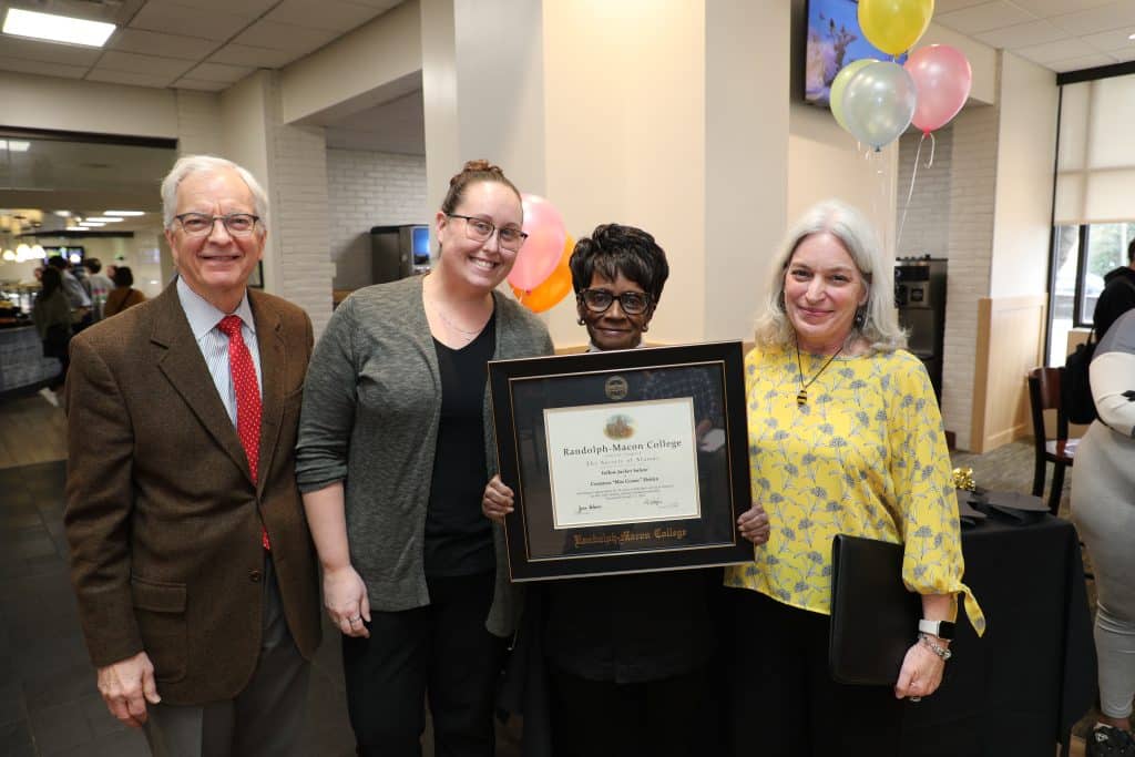 President Lindgren, Dining GM Rachel Milburn, Connie Holden and Rhonda Touissaint