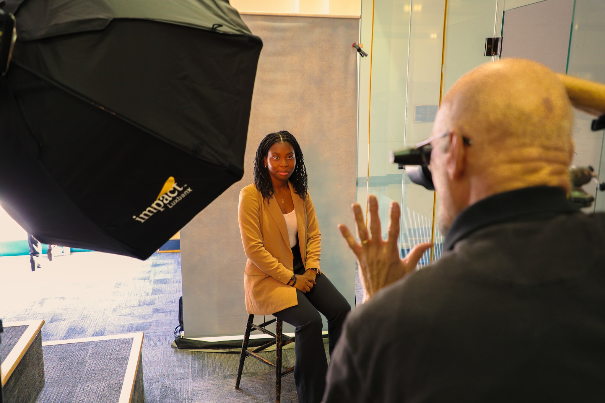 An RMC student poses for a headshot during the Edge Boot Camp