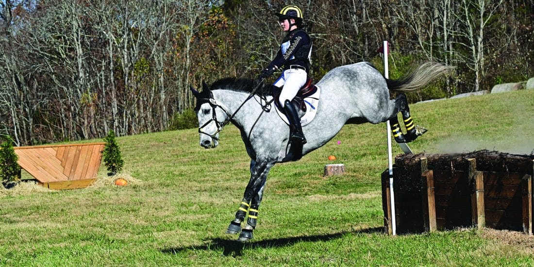 RMC Eventing Team Member on Cross Country