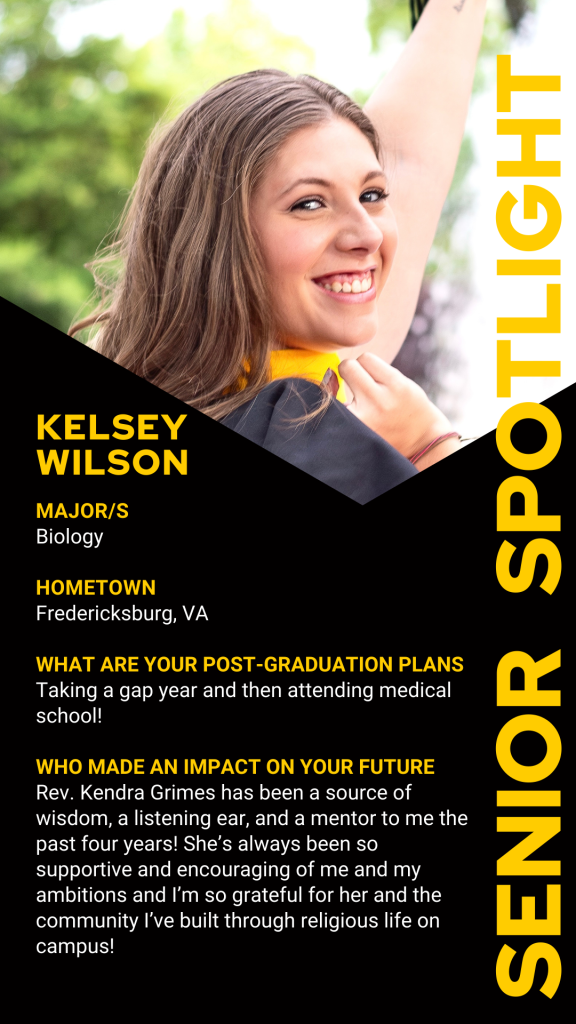 A person in a graduation gown smiles outdoors, with text detailing academic achievements and future plans.