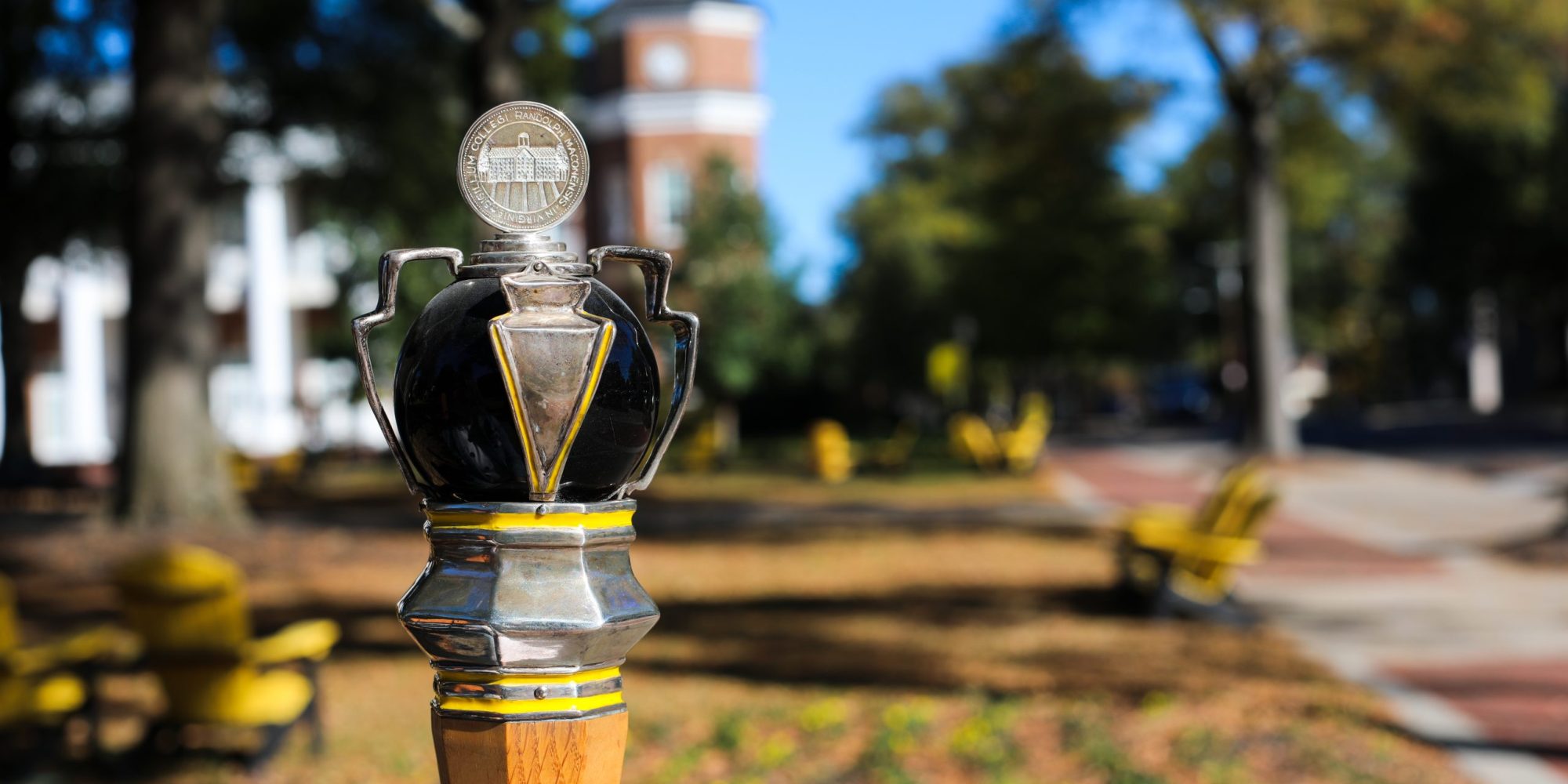 RMC Ceremonial Mace is photographed in the fountain plaza