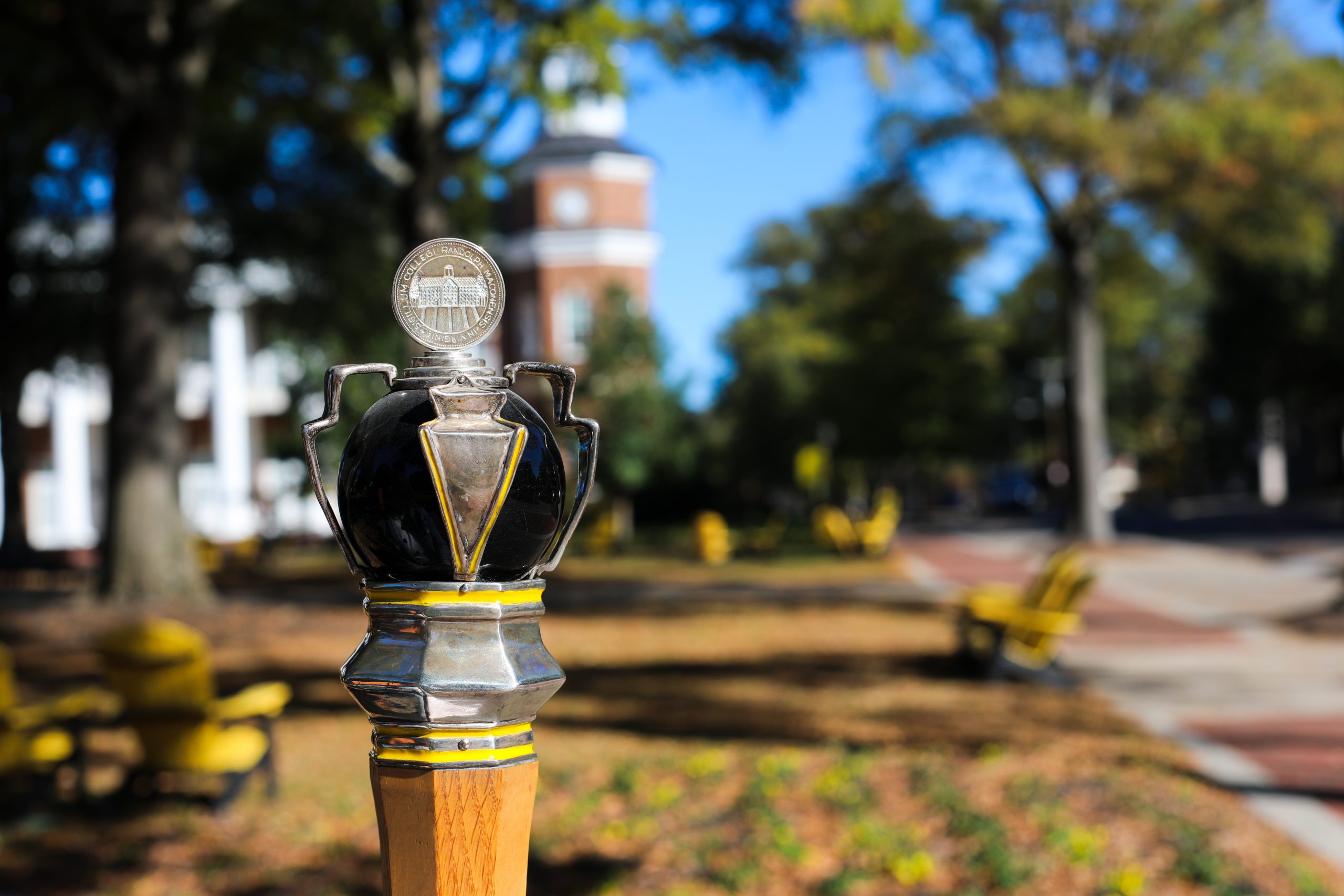 RMC Ceremonial Mace is photographed in the fountain plaza