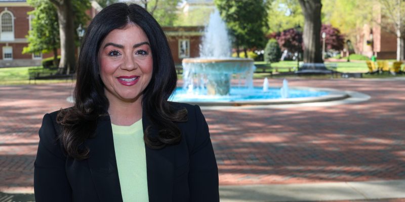 Headshot of Tiffany Birdsong in front of the fountain
