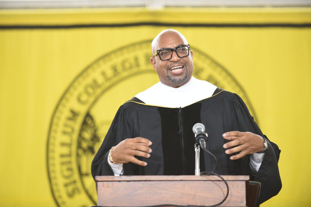 Kwame Alexander delivers remarks as the 2026 RMC Commencement speaker