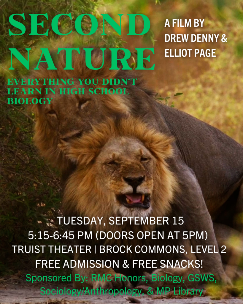 Promotional flyer for a film screening of "Second Nature"