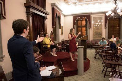 RMC students at a debate